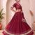 Navratri Maroon Cotton Poly Plain Lehenga Choli