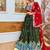 Navratri Dark Green Rayon Embroidered Lehenga Choli - full stitched free size