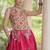 Navratri Rani Pink Cotton Poly Embroidered Lehenga Choli