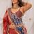 blue crepe printed digital print circular lehenga Lehenga Choli for Navratri - full stitched free size