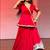 red silk blend plain zari circular lehenga Lehenga Choli for Navratri