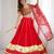 red rayon plain digital print circular lehenga Lehenga Choli for Navratri - full stitched free size