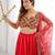 red rayon plain digital print circular lehenga Lehenga Choli for Navratri - full stitched free size