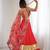 red rayon plain digital print circular lehenga Lehenga Choli for Navratri - full stitched free size