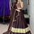 Navratri Brown Cotton Poly Plain Lehenga Choli