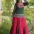 Navratri Red Rayon Plain Lehenga Choli