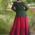 Navratri Red Rayon Plain Lehenga Choli