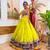 Navratri Lime Rayon Embroidered Lehenga Choli - full stitched free size