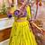 Navratri Lime Rayon Embroidered Lehenga Choli - full stitched free size