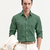 Men's Plain Light Green Spread Collar Cotton Blended Casual Wear Shirt