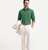 Men's Plain Light Green Spread Collar Cotton Blended Casual Wear Shirt