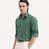 Men's Plain Light Green Spread Collar Cotton Blended Casual Wear Shirt