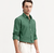 Men's Plain Light Green Spread Collar Cotton Blended Casual Wear Shirt