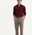 Men's Plain Dark Maroon Spread Collar Cotton Blended Casual Wear Shirt