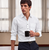 Men's Plain White Spread Collar Cotton Blended Casual Wear Shirt