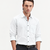 Men's Plain White Spread Collar Cotton Blended Casual Wear Shirt