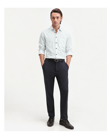 Men's Plain White Spread Collar Cotton Blended Casual Wear Shirt 3