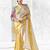 shaded cream silk blend designer border festive wear saree 