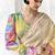 shaded cream silk blend designer border festive wear saree 
