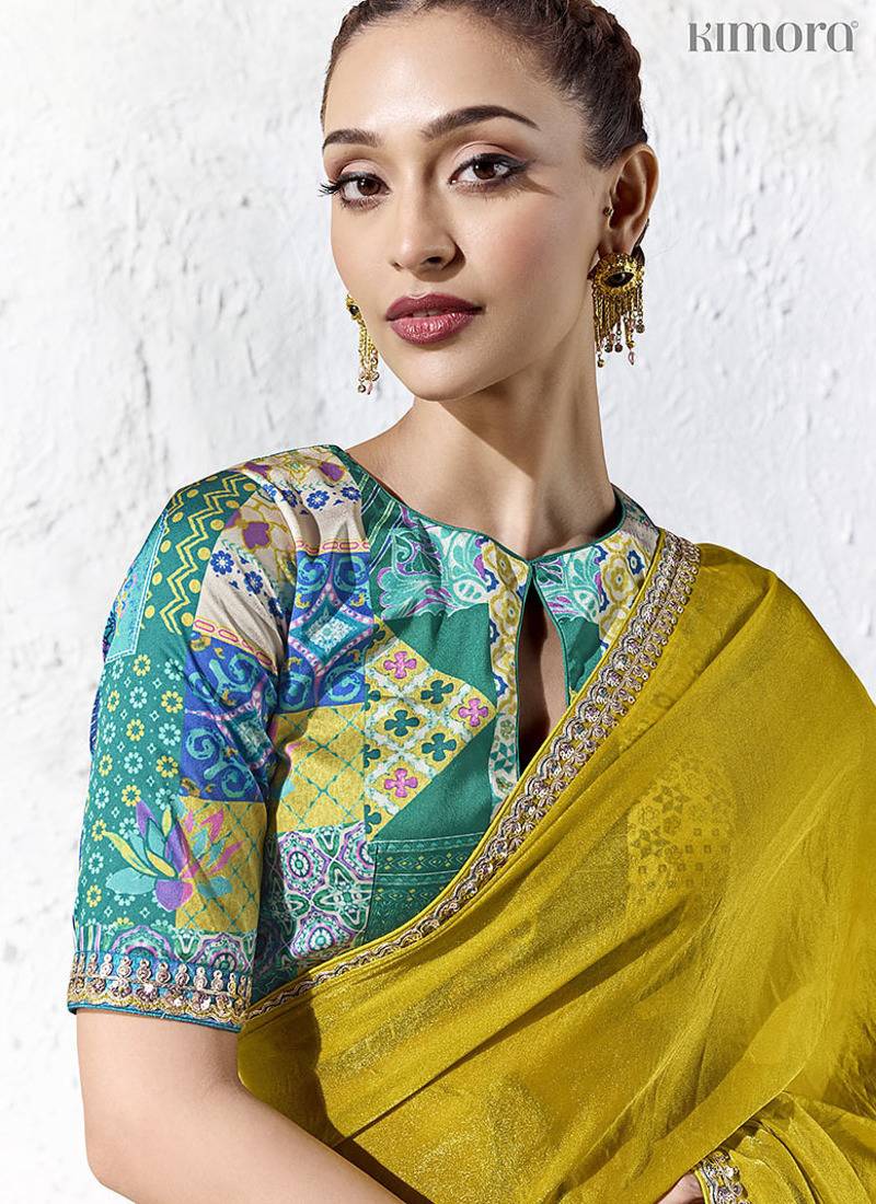 pear silk blend designer border festive wear saree 