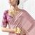 onion pink silk blend designer border festive wear saree 