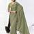 gray silk blend designer border festive wear saree 
