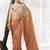 shaded rust silk blend designer border with sequience work festive wear saree 