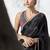 black silk blend designer border festive wear saree 