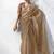 chiku silk blend designer border festive wear saree 