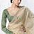 beige silk blend designer border festive wear saree 
