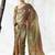 brown silk blend designer border with sequience work festive wear saree 