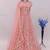 Pink embroidered net semi stitched anarkali suit