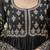 Black silk blend embroidery anarkali kurta pant set with dupatta