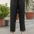 Black silk blend embroidery anarkali kurta pant set with dupatta