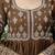 Brown silk blend embroidery anarkali kurta pant set with dupatta