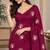 Satin floral bits work festive designer saree