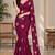 Satin floral bits work festive designer saree