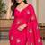 Designer satin floral bits work party wear saree
