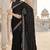 Black sequin embroidered work georgette designer saree for women