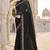 Black sequin embroidered work georgette designer saree for women