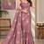 Elegant satin floral bits designer party wear saree