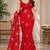 Premium space satin floral bits work designer saree