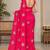 Designer satin floral bits work party wear saree