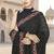 Black sequin embroidered work georgette designer saree for women