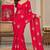 Designer satin floral bits work party wear saree