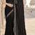 Black sequin embroidered work georgette designer saree for women