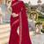 Red sequin embroidered work georgette designer saree for women