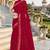 Red sequin embroidered work georgette designer saree for women