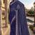 Navy blue sequin embroidered work georgette designer saree for women
