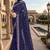 Navy blue sequin embroidered work georgette designer saree for women